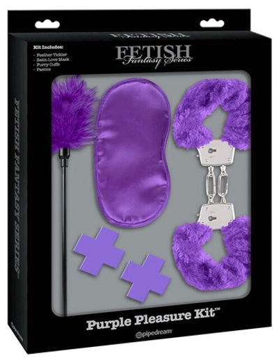 Фетиш набор для игр Purple Pleasure Kit (Цвет: фиолетовый, серебряный)