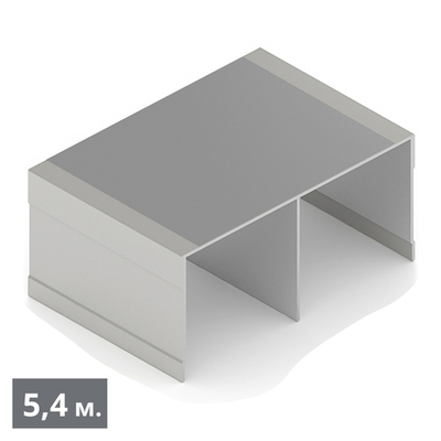 Направляющая верхняя двухполозная (5,40 м) кашемир серый (гриджио) Soft Touch ПВХ