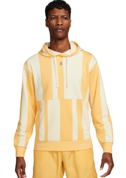 Мужская теннисная кофта Nike Court Heritage Dri-Fit Fleece Tennis Hoodie - topaz gold/coconut milk