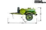 The tank trailer is single-axle. Scale 1/10