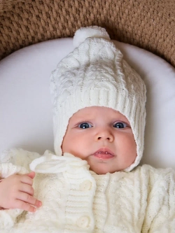 вязаный костюм для новорожденных