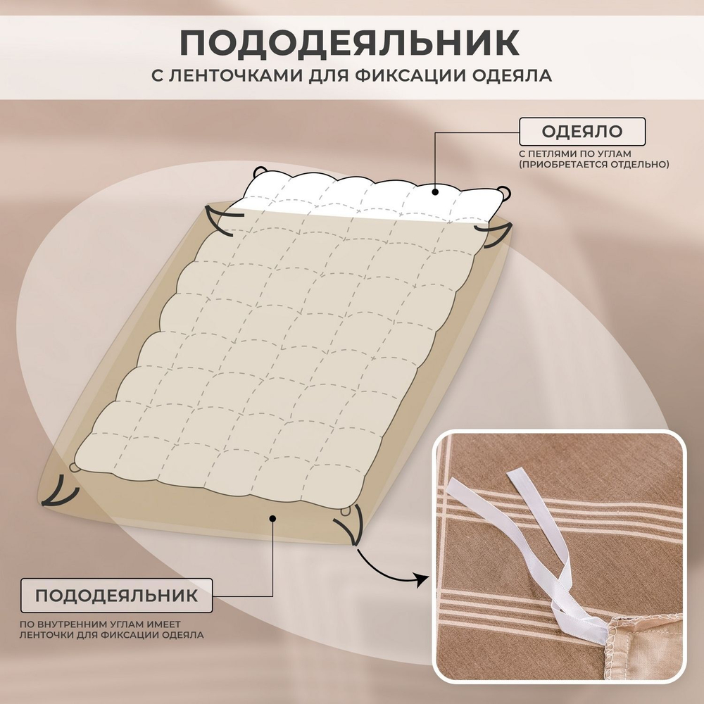 Комплект постельного белья Люкс Сатин 100% хлопок на резинке AR369, 2-x спальный, наволочки 50x70