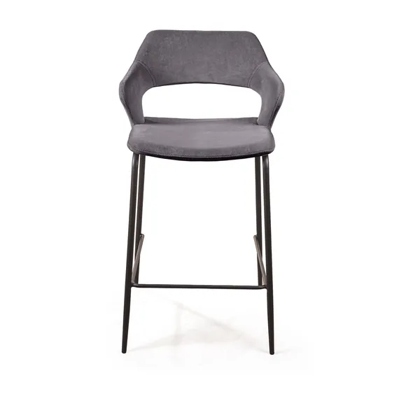 Полубарный стул Woddy серый бархат