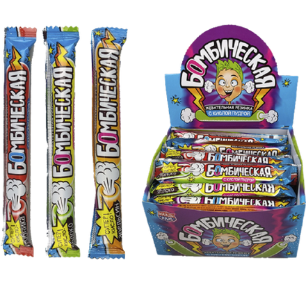 Жевательная резинка с кислой пудрой Бомбическая