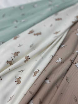 Пелёнка Утята Рубчик Светлый кофе 85*130 RinaAmari