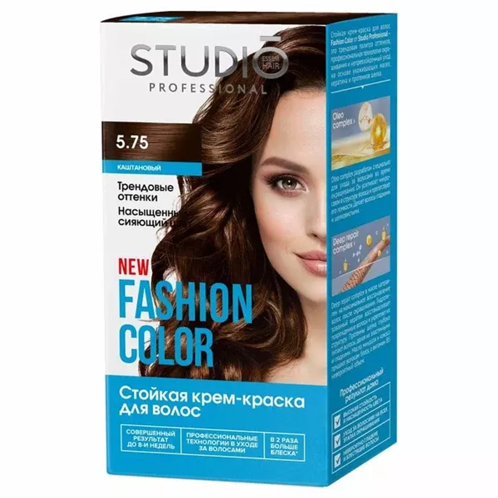 FASHION COLOR Стойкая краска 5.75 Каштановый, 50/50/15 мл*6