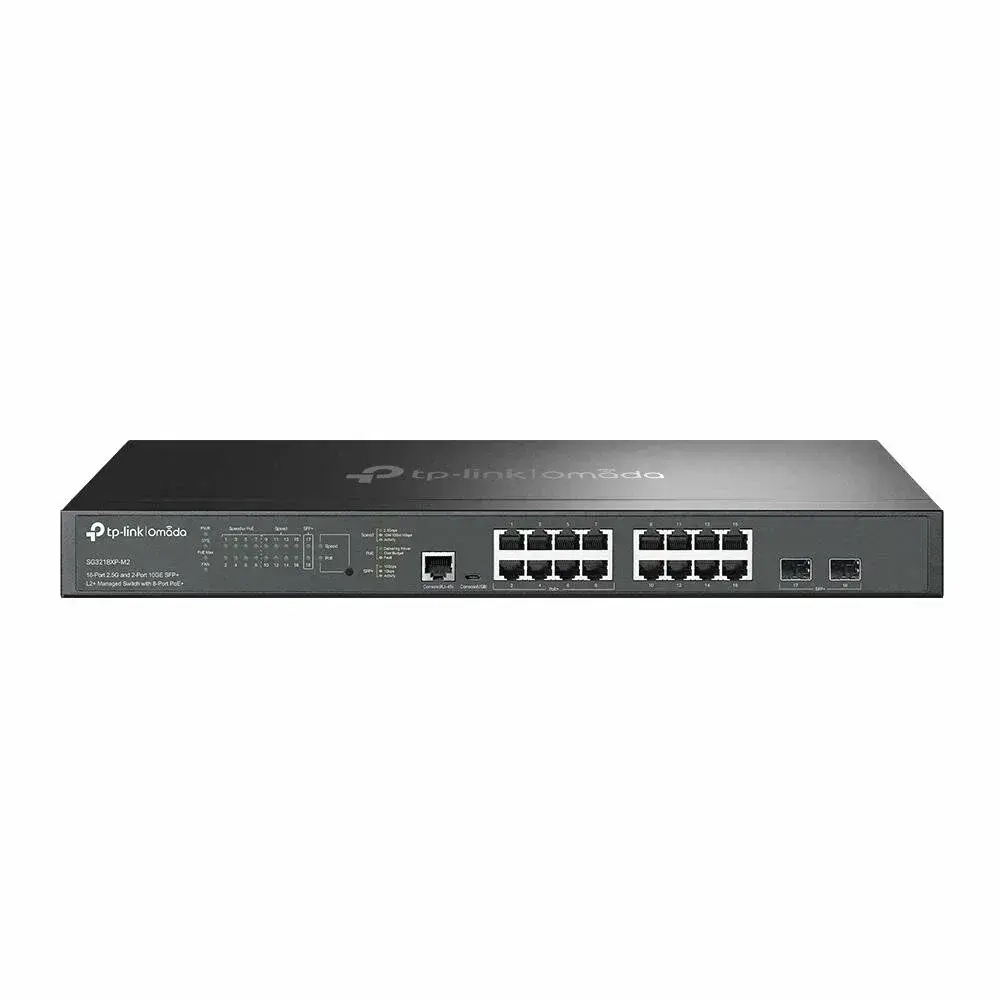 Сетевое оборудование TP-Link SG3218XP-M2 Управляемый коммутатор Omada уровня 2+ с 16 портами 2,5 Гбит с 8 портов PoE+ и 2 портами SFP+