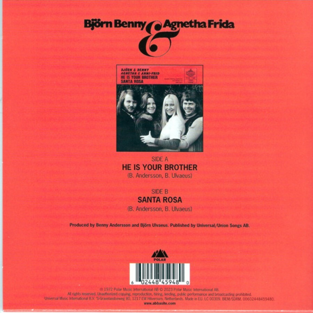 Bjorn Benny & Agnetha Frida / He Is Your Brother / Santa Rosa (Picture Disc)(7" Vinyl Single)