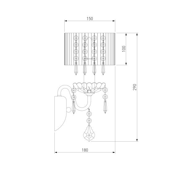 2045/1 / настенный светильник /   хром/белый
