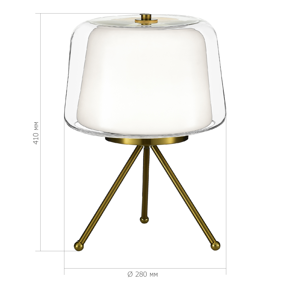 SL6127.304.01 Светильник настольный ST-Luce Латунь/Белый, Прозрачный LED 1*16W 3000K PANDORA