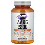 NOW Foods, AAKG 2200, 180 растительных капсул (550 мг на капсулу)