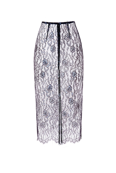 «Soft lace skirt» Прозрачная юбка миди из кружева.
