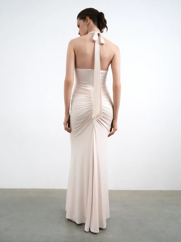 Луна макси (Luna maxi), платье макси из молочного бифлекса