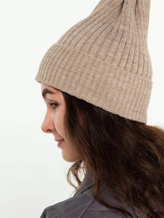 Шапка женская демисезонная, цвет какао, размер 52-56