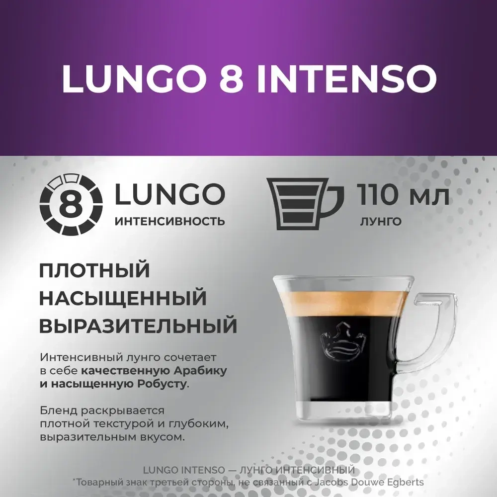 Кофе в капсулах Monarch Lungo № 8 Intenso, набор для кофемашины Nespresso, 10 шт