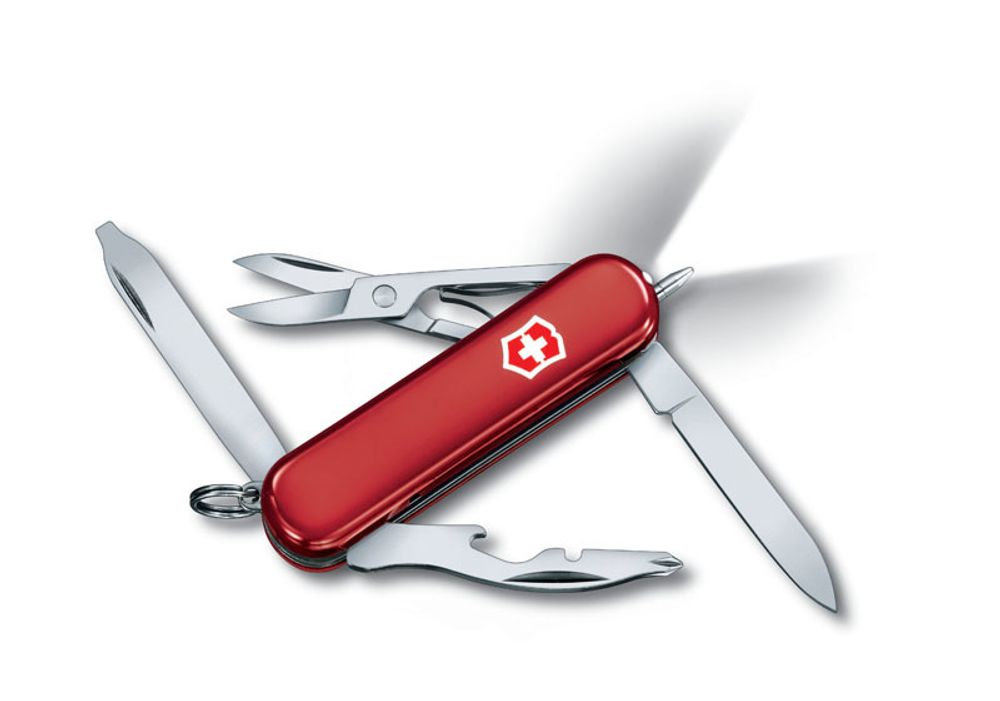 Качественный маленький брендовый фирменный швейцарский складной перочинный нож 58 мм красный 10 функций Victorinox Midnight Manager VC6366