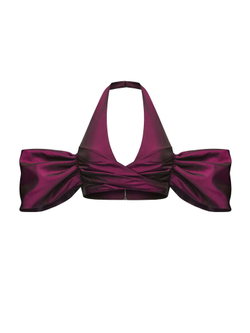 Драпированный укороченный топ из тафты