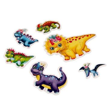 Макси-пазлы для малышей. Динозаврики. 150х180х40мм. Умные игры.