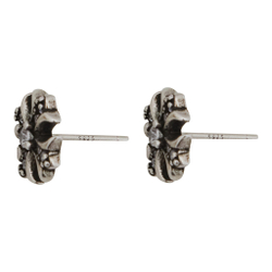 серебристые серьги-крестики с чернением