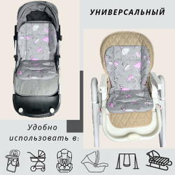 Вкладыш - матрасик в стульчик для кормления, коляску, качели