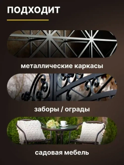 Грунт-эмаль по ржавчине 3 в 1 Betta Color / краска для внутренних и наружных работ, металла / черная, 5 кг