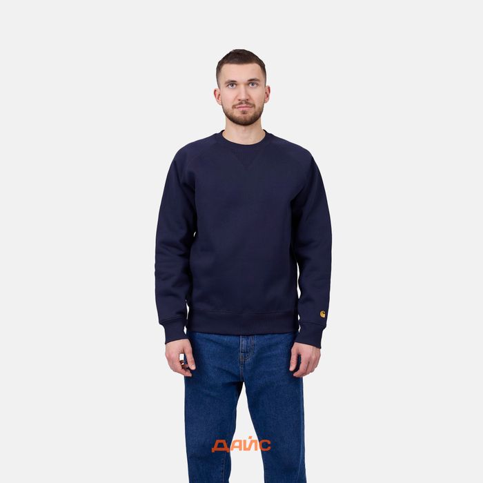 Толстовка мужская Carhartt WIP Chase Sweatshirt  артикул:I033660_dark_navy - купить в магазине Дайс
