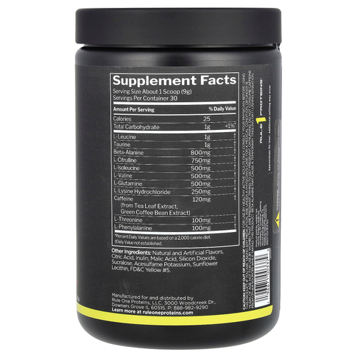 Rule One Proteins, Energized Amino, аминокислоты, ананас и маракуйя, 270 г (9,52 унции)