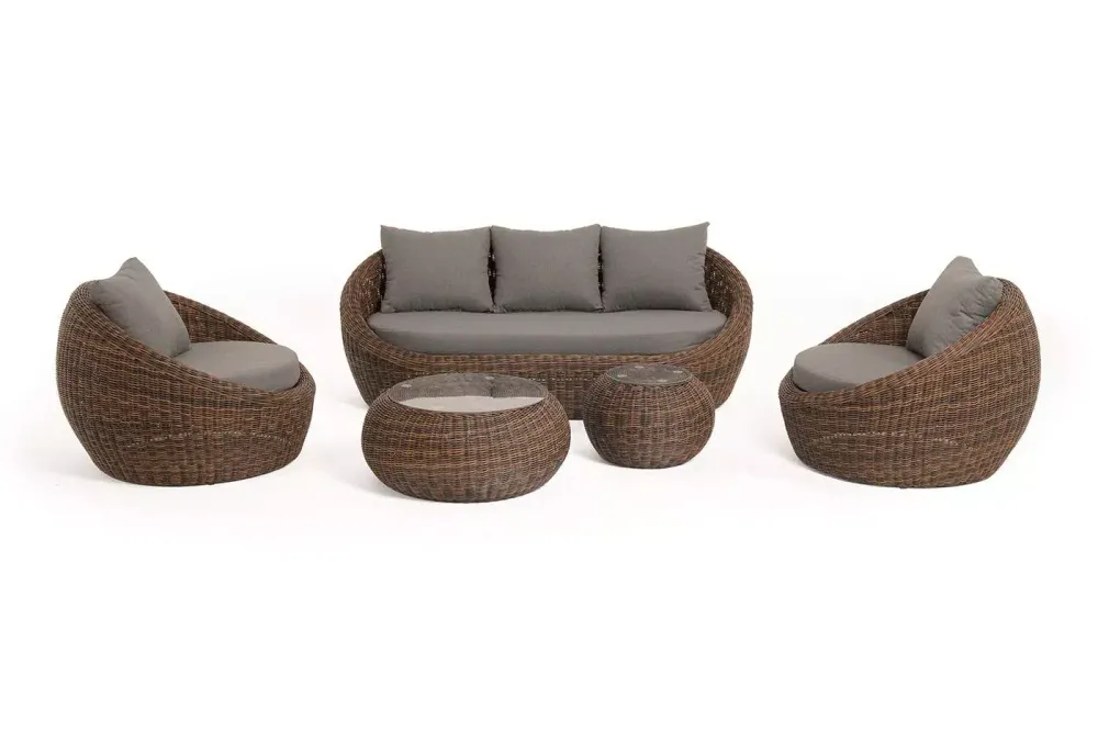 "Барселона" лаунж-зона из искусственного ротанга, цвет коричневый