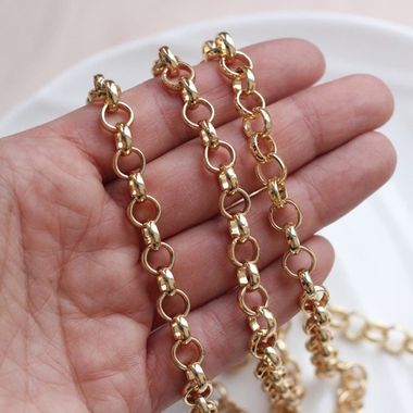 Цепочка ширина 8 мм, позолота, 26 см, А164-1 (26см)