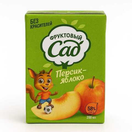 Натуральный сок Фруктовый Сад персик-яблоко 0,2 л