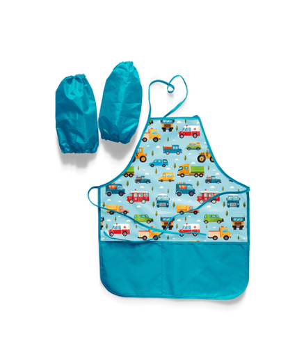 Фартук завязки 49х39 Машинки принт (голубой)