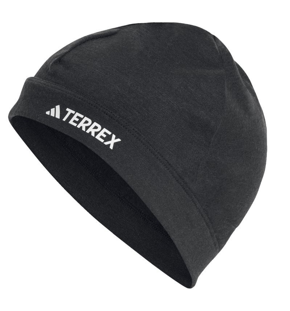 Шапка зимняя Adidas Terrex Cold Ready Merino Light Beanie - black/white