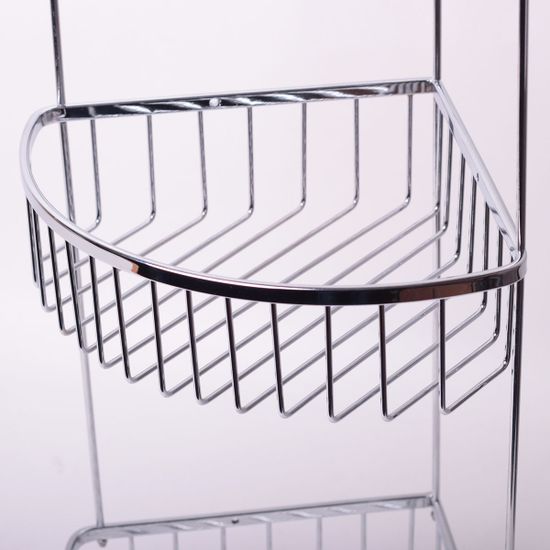 Полка для ванной 3-ярусная угловая Besser BS 8512E (22х22х61 см) из хромированной стали