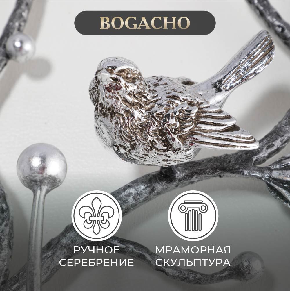 Вешалка настенная Терра (без зеркала) Айс Античное Серебро