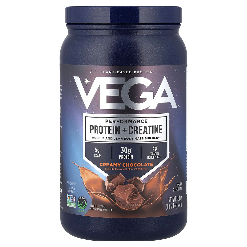Vega, Performance, протеин и креатин, со вкусом шоколадного крема, 663 г (1 фунт, 7,4 унции)