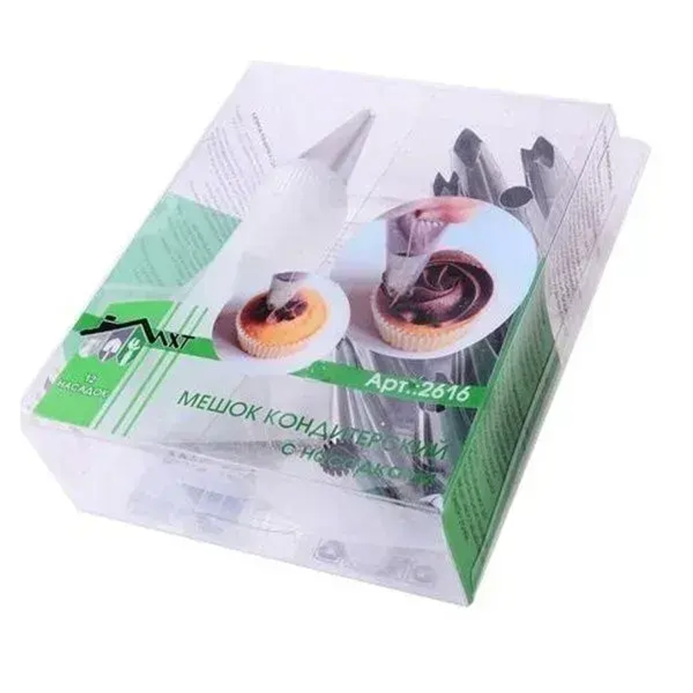 Мешок кондитерский с насадками, 12 насадок