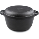 Кастрюля чугунная 4л с крышкой-сковородой чугунной, 22см Гардарика 1304-4