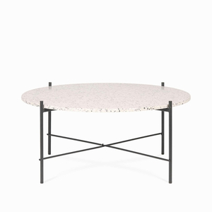 Кофейный столик Lacio Terrazzo диаметр 80 керамогранит серый