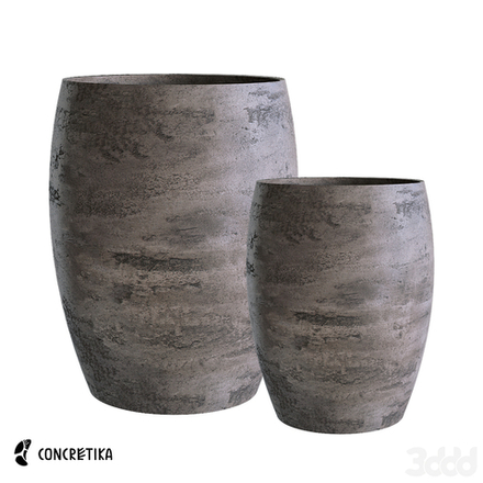 Кашпо OVAL CONCRETE GREY DARK D45 H66