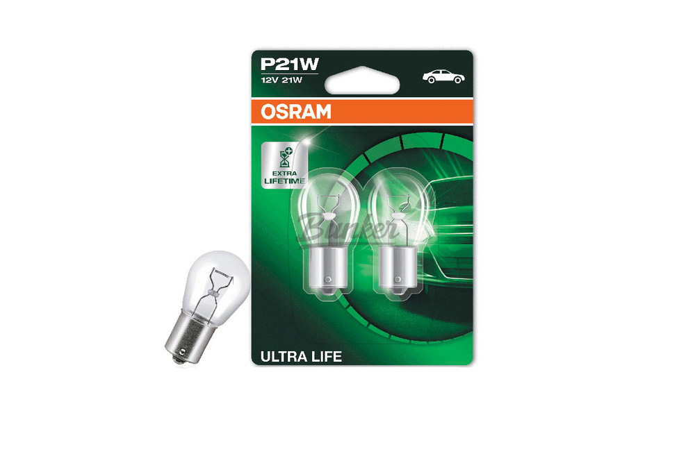 Комплект ламп P21W 12V 21W BA15s ULTRA LIFE 4 года гарантии 2шт.(1к-т)