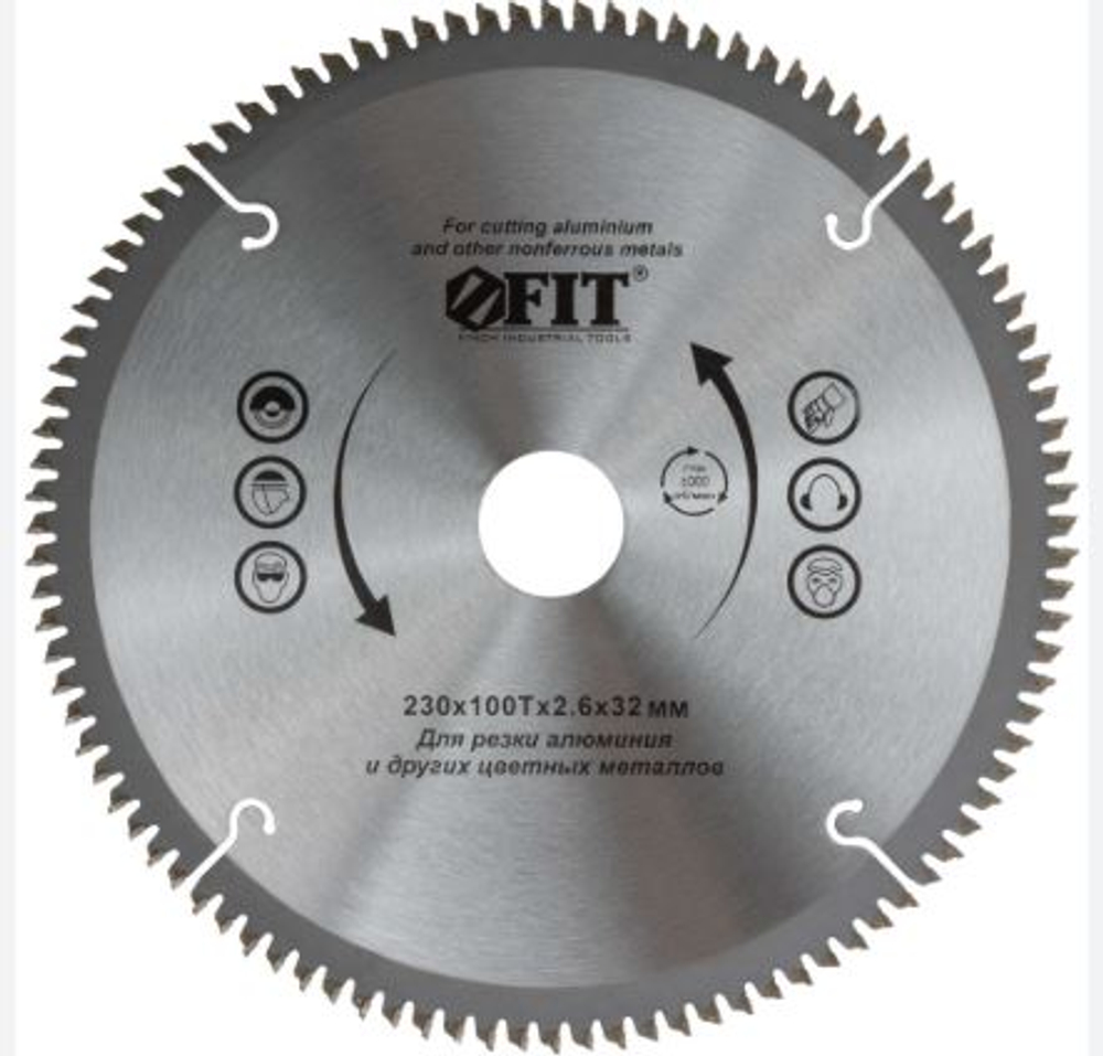 Диск пильный для циркулярных пил по алюминию 230х32/30х100T FIT 37784