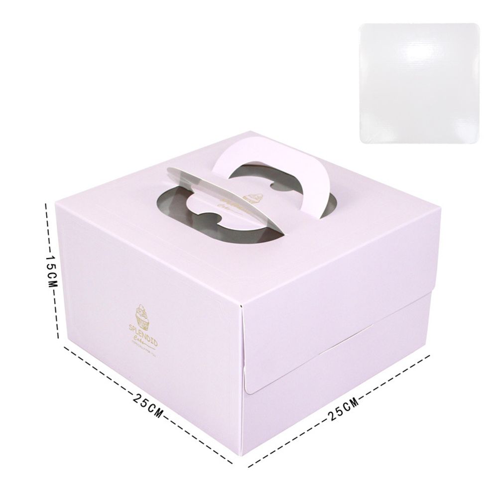 Коробка для торта Сиреневая, 25*25*15см