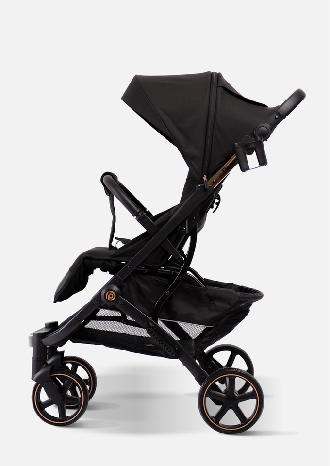 Peppy Коляска прогулочная Polo 2.0 (rose black) хром рама, сумка