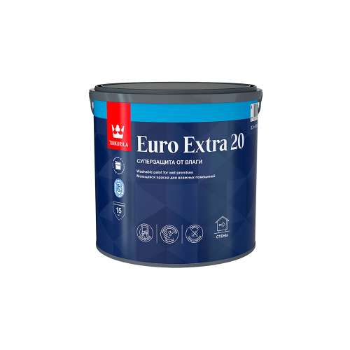 ТИККУРИЛА EURO EXTRA 20 Краска для влажных помещений база A полуматовый 2,7л