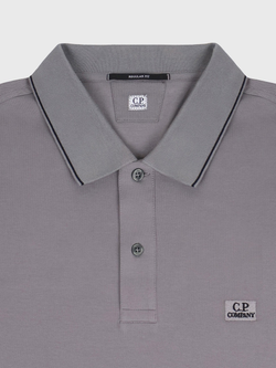 Поло C.P. Company Stretch Piquet Line Silver Gray
