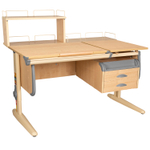 Растущая парта СУТ 25 с задними полками СУТ.15.210 и СУТ.15.240 и навесной тумбой (1200×880 мм)