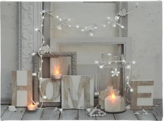 Светодиодное панно Свечи в декоре - Home 30*40 см с LED огнями, Kaemingk (483231/2)