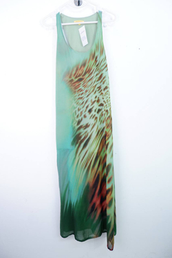 Платье длинное с красивым принтом, визуально 42 размер