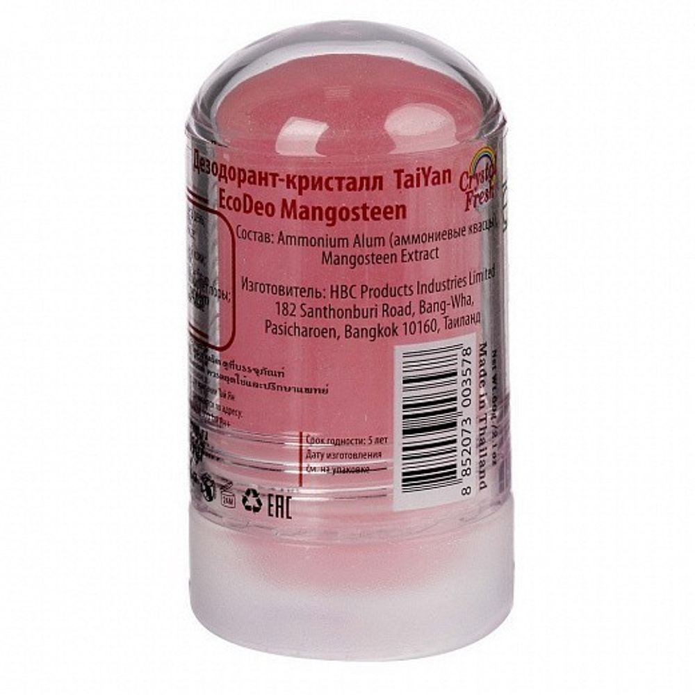 TaiYan дезодорант-кристалл EcoDeo стик с Мангустином, 60 гр