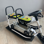 Снегокат 507 высокий SNOWKAT TWINS BABY Wheel для двоих, с 2 склад спинк. П-обр толкат. колёса Мишка